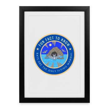 Bats are the only flying mammal - Framed poster (27 × 37 cm) - black - Front