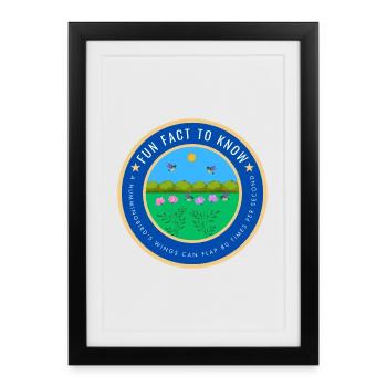 A hummingbird's wings can flap 80 times per second - Framed poster (27 × 37 cm) - black - Front