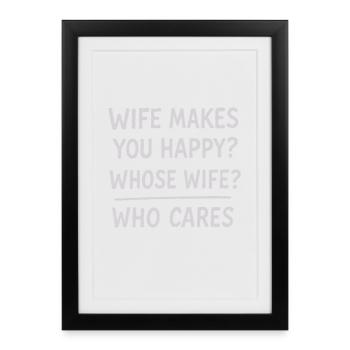 Humoristique épouse appréciation citation design - Affiche encadrée (27 × 37 cm) - noir - Devant
