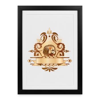 Marble cake motif decorated with ornaments - Framed poster (27 × 37 cm) - black - Front