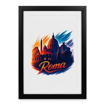 Rome Roma Capital Italy Silhouette Gift - Framed poster (27 × 37 cm) - black - Front