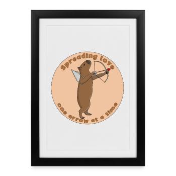Répandre l’amour, une flèche à la fois - Affiche encadrée (27 × 37 cm) - noir - Devant