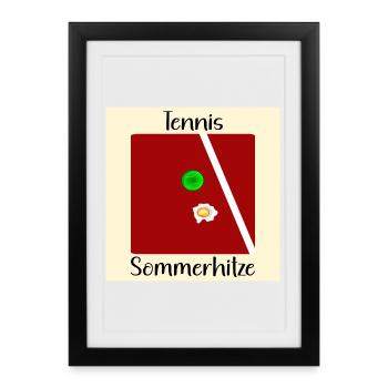 SOMMER TENNIS SPIEGELEIER - Gerahmtes Poster (27 × 37 cm) - Schwarz - Vorne