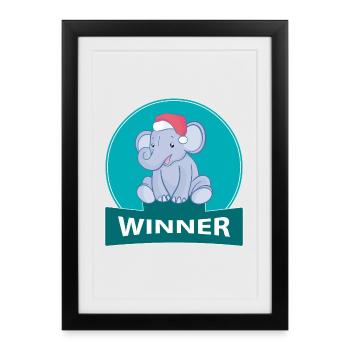 little Elefant Christmas - Framed poster (27 × 37 cm) - black - Front