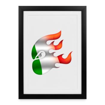 Drapeau de l’Italie - Italie - Ninja - Affiche encadrée (27 × 37 cm) - noir - Devant
