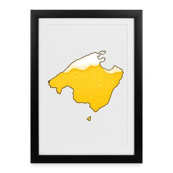 Map of Mallorca as beer - Framed poster (27 × 37 cm) - black - Front