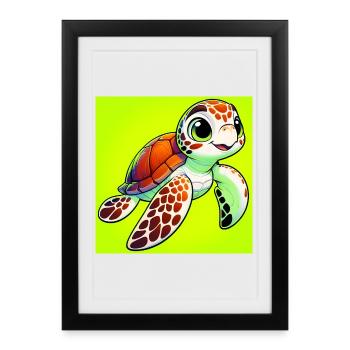 turtle - Framed poster (27 × 37 cm) - black - Front
