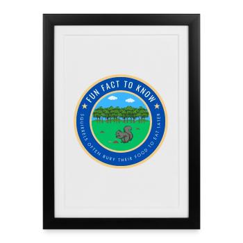 Fun Squirrel Fact - Framed poster (27 × 37 cm) - black - Front