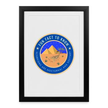 Desert Night Scorpion Fact - Framed poster (27 × 37 cm) - black - Front