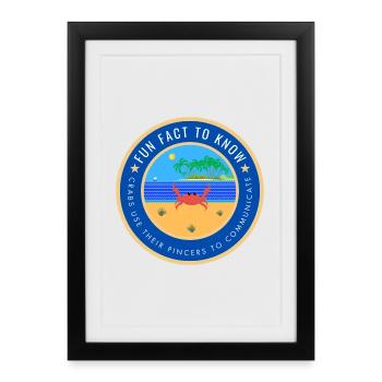 Crab Fun Fact - Framed poster (27 × 37 cm) - black - Front