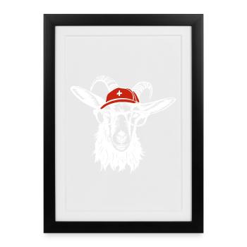 Billy bouc blanc - Affiche encadrée (27 × 37 cm) - noir - Devant