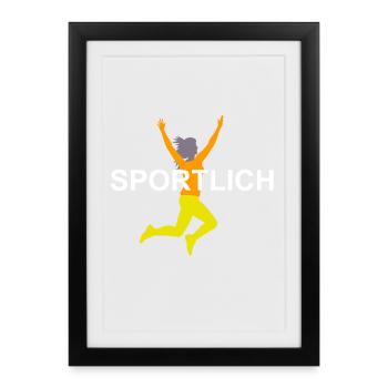 Dynamic Sprinter Illustration - Framed poster (27 × 37 cm) - black - Front