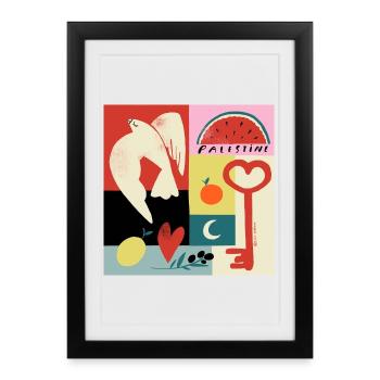 Tout sur la Palestine - Affiche encadrée (27 × 37 cm) - noir - Devant
