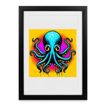 Octopus - Framed poster (27 × 37 cm) - black - Front