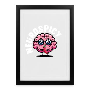 Neurospicy – Neurodivergent T-Shirt with Chilli - Framed poster (27 × 37 cm) - black - Front