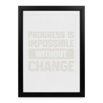 Citation Motivante sur fond Gris Texte en Bloc - Affiche encadrée (27 × 37 cm) - noir - Devant