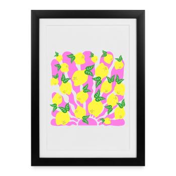 SOLEIL CITRONS ITALIENS ITALIE - Affiche encadrée (27 × 37 cm) - noir - Devant