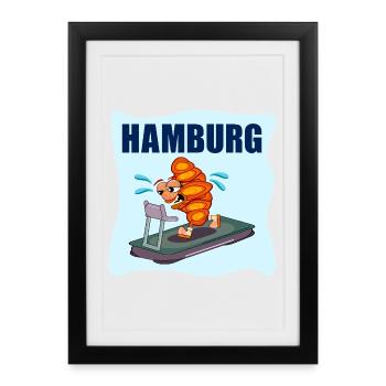 FRANZBRÖTCHEN HAMBURG - LAUFEN LAUFBAND - Gerahmtes Poster (27 × 37 cm) - Schwarz - Vorne