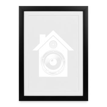 Musique house - Affiche encadrée (27 × 37 cm) - noir - Devant