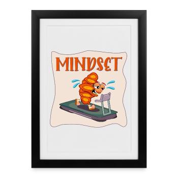 CROISSANT RUNNER FUNNY MINDSET - Framed poster (27 × 37 cm) - black - Front