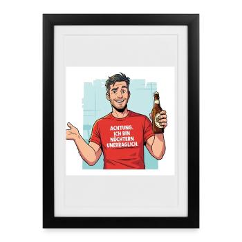 Humorous friendship design with beer motif - Framed poster (27 × 37 cm) - black - Front