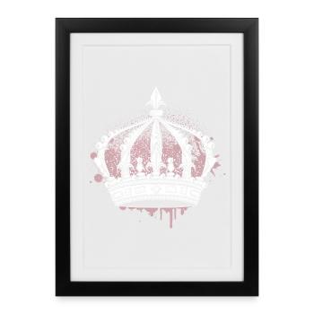Artful Crown with Graffiti Splash - Framed poster (27 × 37 cm) - black - Front