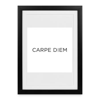 Citation Motivante Carpe Diem - Affiche encadrée (27 × 37 cm) - noir - Devant
