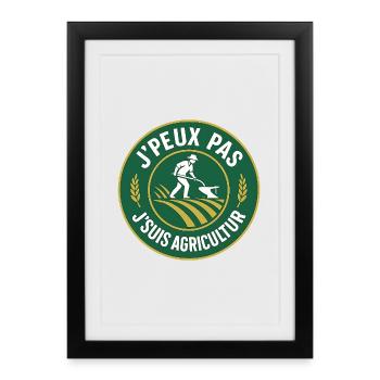 Logo Agriculture Vernaculaire Vintage  - Affiche encadrée (27 × 37 cm) - noir - Devant
