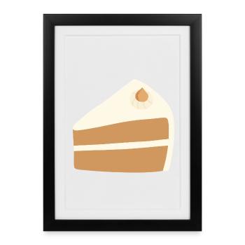 Nut Cake Slice Design - Framed poster (27 × 37 cm) - black - Front