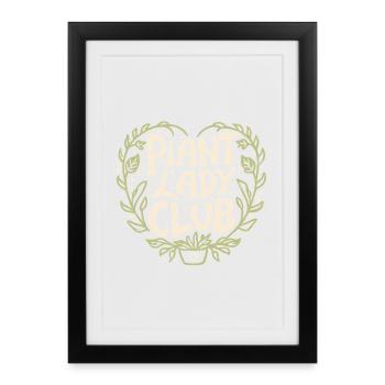 Pflanze Dame Club Mädchen Gärtnern Mama Garten Liebhaber - Gerahmtes Poster (27 × 37 cm) - Schwarz - Vorne
