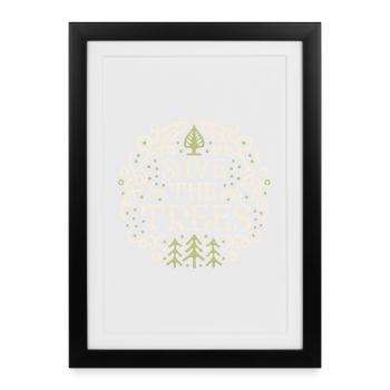 Sauvez les arbres, protégez la conservation des forêts - Affiche encadrée (27 × 37 cm) - noir - Devant