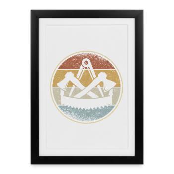Carpenter's guild sign carpenter craft guild - Framed poster (27 × 37 cm) - black - Front