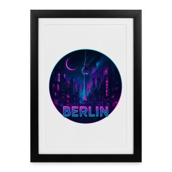 Berlin Souvenir Cyberpunk - Affiche encadrée (27 × 37 cm) - noir - Devant