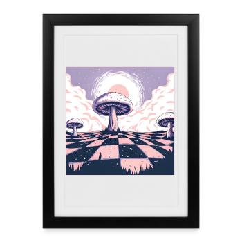 Dreamscape Mushroom Wonderland - Framed poster (27 × 37 cm) - black - Front