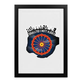 Heart Carousel against Night Blue Sky - Framed poster (27 × 37 cm) - black - Front