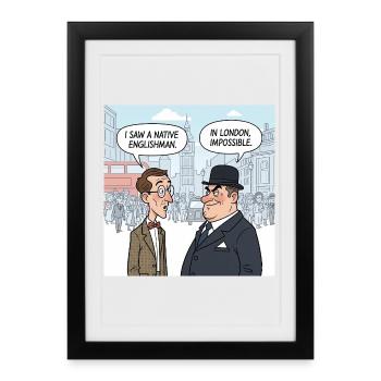 London Native Englishman Illustration - Framed poster (27 × 37 cm) - black - Front