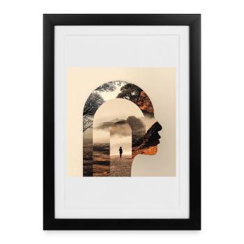 Silhouette Nature Counseling Design - Affiche encadrée (27 × 37 cm) - noir - Devant