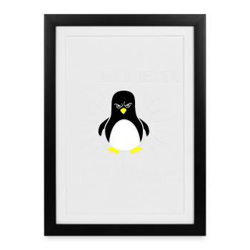 Bier Pinguin - Gerahmtes Poster (27 × 37 cm) - Schwarz - Vorne