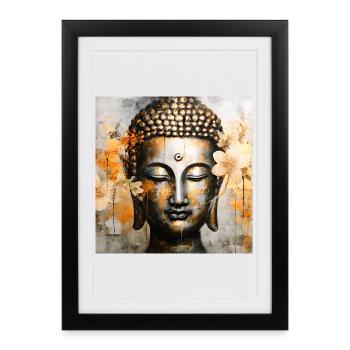 Buddha Tranquillité Esthétique Artistique - Affiche encadrée (27 × 37 cm) - noir - Devant