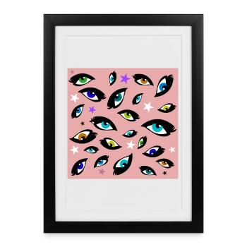 colorful eyes - Framed poster (27 × 37 cm) - black - Front