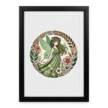 Conception de fée de la forêt enchantée - Affiche encadrée (27 × 37 cm) - noir - Devant