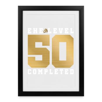 50e anniversaire de mariage - Affiche encadrée (27 × 37 cm) - noir - Devant