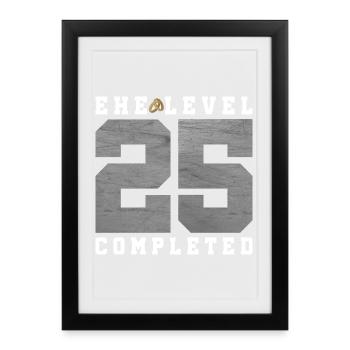 25e anniversaire de mariage - Affiche encadrée (27 × 37 cm) - noir - Devant
