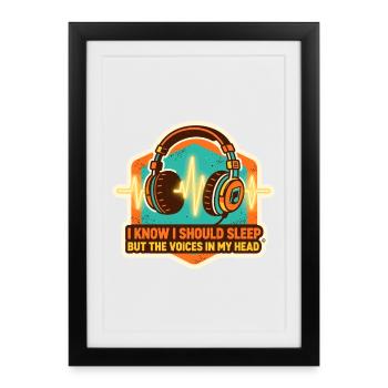Sleep and Voice Alarm Design - Framed poster (27 × 37 cm) - black - Front