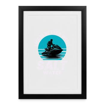 La vie est meilleure avec de l'eau salée - Affiche encadrée (27 × 37 cm) - noir - Devant