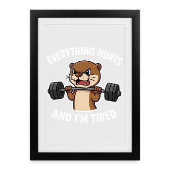 Citation d’haltérophilie Angry Otter - Affiche encadrée (27 × 37 cm) - noir - Devant