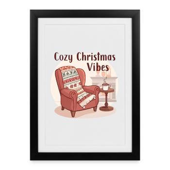 Cozy Armchair – Cozy Christmas Vibes - Framed poster (27 × 37 cm) - black - Front