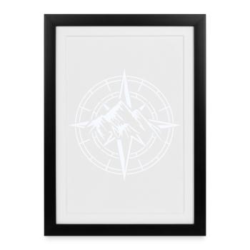 Adventure Compass Design - Framed poster (27 × 37 cm) - black - Front