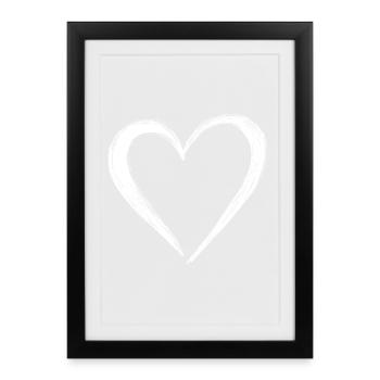 Cute Hand Drawn Heart - Framed poster (27 × 37 cm) - black - Front