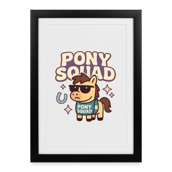 Conception de dessin animé Pony Squad - Affiche encadrée (27 × 37 cm) - noir - Devant